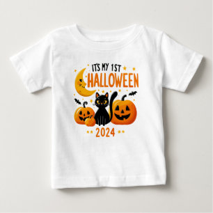 Es ist meine 1. Halloween Kürbis Black Cat Baby T-shirt