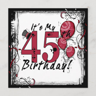 Es ist meine 45. Geburtstagsparty Grunge Einladung
