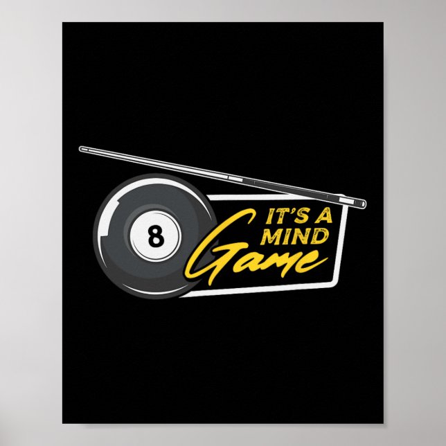 Es ist Mind Game Pool Snooker Billiards Player Poster (Vorne)