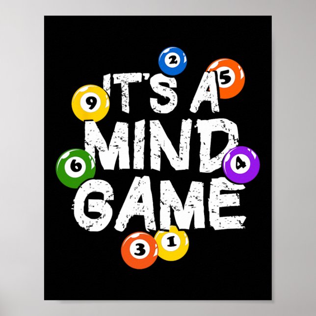 Es ist Mind Game Snooker Pool Billard Player Poster (Vorne)
