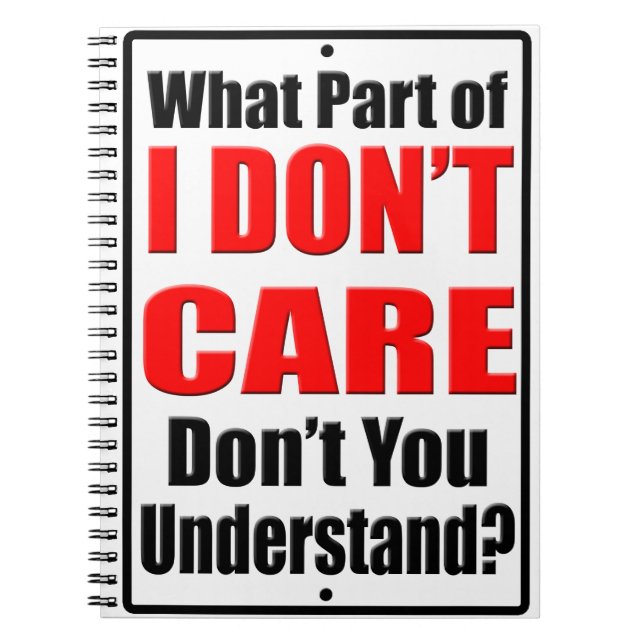 Es ist mir egal notizblock (Vorderseite)