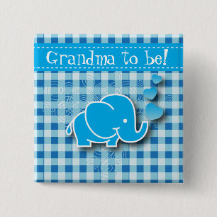 Es ist mit Baby-Elefanten ein Jungen-, Blaues u. Button