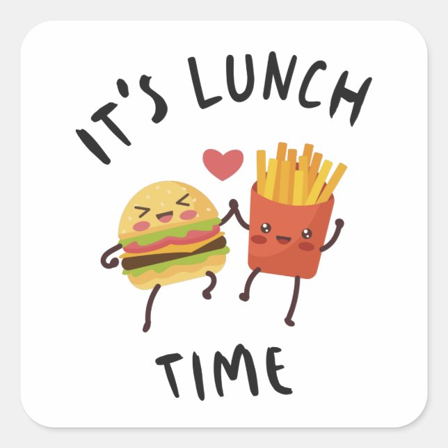 Es ist Mittagszeit Quadratischer Aufkleber (Vorderseite)