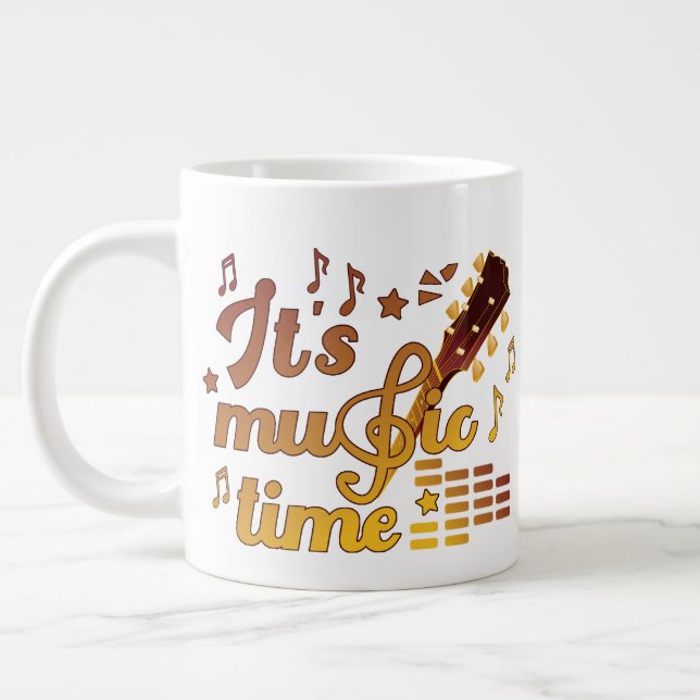 Es ist Musik-Zeit, Gold Gitarre Musical Jumbo-Tasse (Links)
