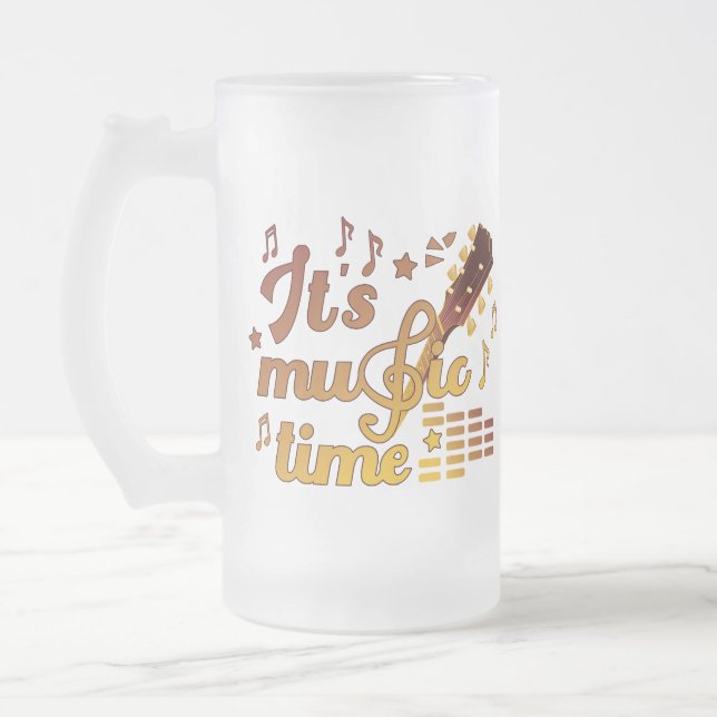 Es ist Musik-Zeit, Gold Gitarre Musical Mattglas Bierglas (Links)