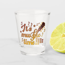 Es ist Musik-Zeit, Gold Gitarre Musical Schnapsglas