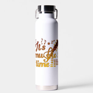 Es ist Musik-Zeit, Gold Gitarre Musical Trinkflasche