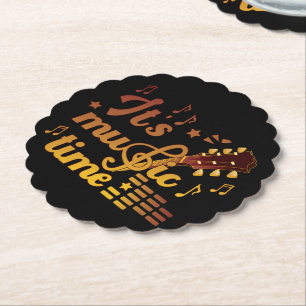 Es ist Musik-Zeit, Gold Gitarre Musical Untersetzer