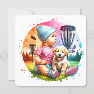 Es ist natürlich ein Mädchen! Disk Golf Pun Baby D Einladung