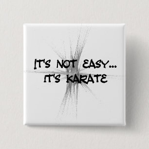 Es ist nicht einfach - Karate Gray Round Button