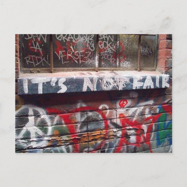 Es ist nicht fair postkarte (Vorderseite)