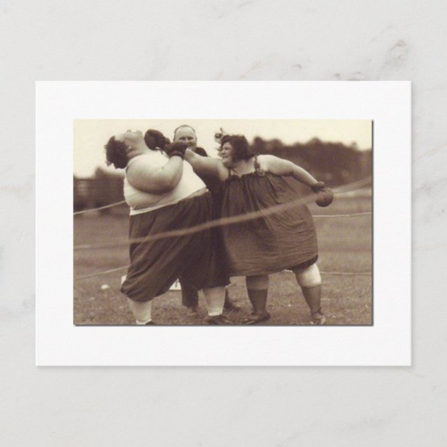 Es ist nicht vorbei, bis die dicke Dame dich schlä Postkarte (Vorderseite)