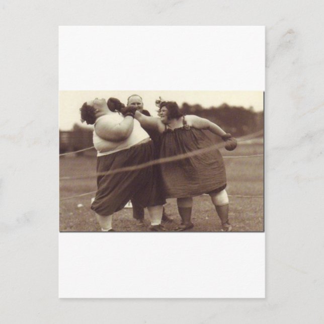 Es ist nicht vorbei, bis die dicke Dame dich schlä Postkarte (Vorderseite)