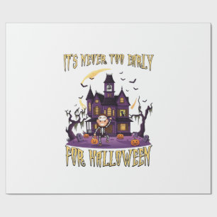 Es ist nie zu früh Halloween Spukhaus Skelett Geschenkpapier