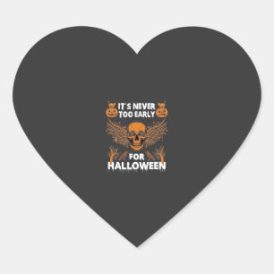 Es ist nie zu früh Halloween Totenkopf Reben Flüge Herz-Aufkleber