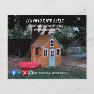 Es ist nie zu früh Immobilien-Marketing-Postkarte Flyer