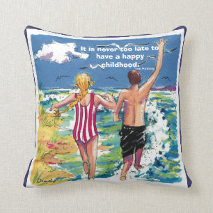 Es ist nie zu spät, eine glückliche Kindheitspille Kissen