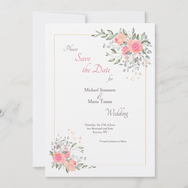 Es ist nie zu spät Save the Date Einladung (Vorderseite)