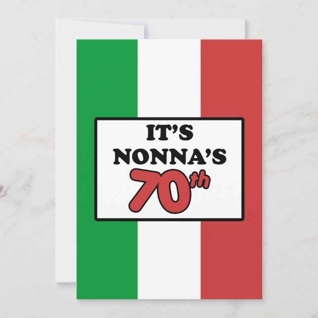 Es ist Nonnas 70. Geburtstagsfahne Einladung (Vorderseite)