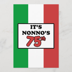 Es ist Nonnos 75. Geburtstags-italienische Flagge Einladung