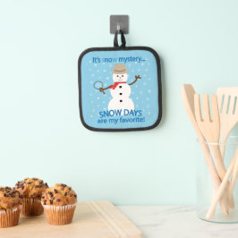 Es ist NOw Mystery Detective Snowman Blue Topflappen