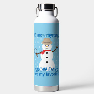 Es ist NOw Mystery Detective Snowman Blue Trinkflasche