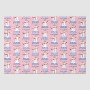 Es ist NOw Mystery Detective Snowman Pink Seidenpapier