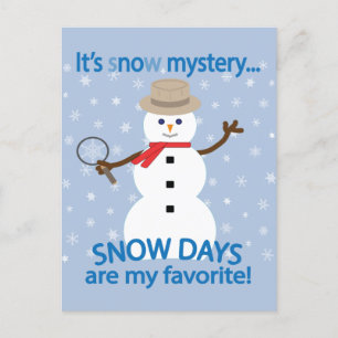 Es ist NOw Mystery Detective Snowman Postkarte
