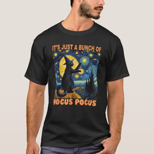 Es ist nur ein Haufen hocus pocus schwarze Katze H T-Shirt (Vorderseite)
