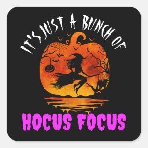 Es ist nur ein Haufen Hokuspokus Kürbis Halloween Quadratischer Aufkleber