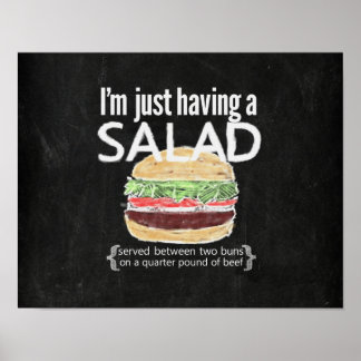 Es ist nur ein Salat (ahem....burger) lustiges Pos Poster