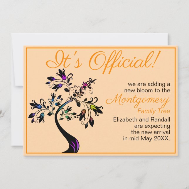 Es ist Offiziell, dass wir ein blühendes Baumbaby  Ankündigung (Vorderseite)