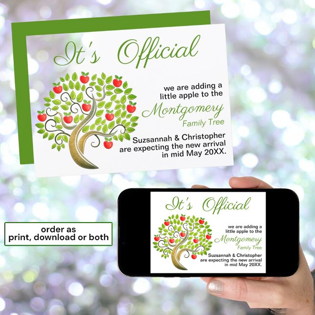 Es ist Offiziell, dass wir eine Vorlage für den Ap (print and downloadable announcement)