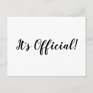 Es ist Offiziell! Eloped Wedding Announcement Card Ankündigungspostkarte