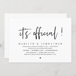 Es ist offiziell, Hochzeitsessen und Party Einladung