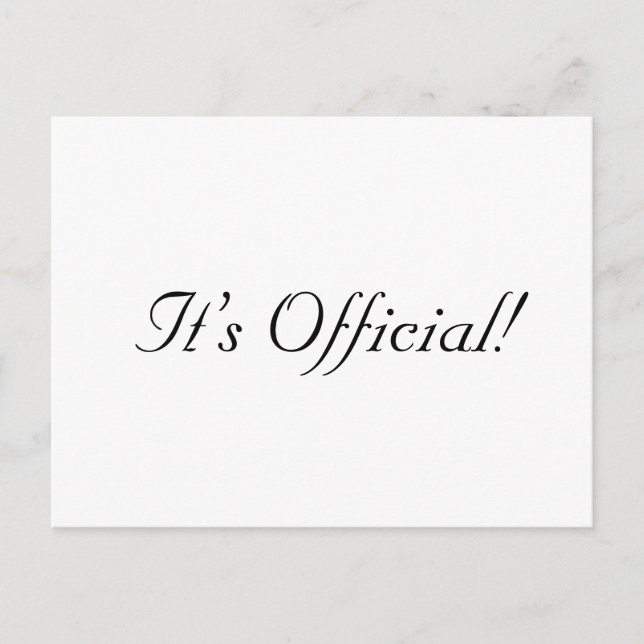 Es ist Offiziell! Rustikale Ankündigung einer einf (Vorderseite)