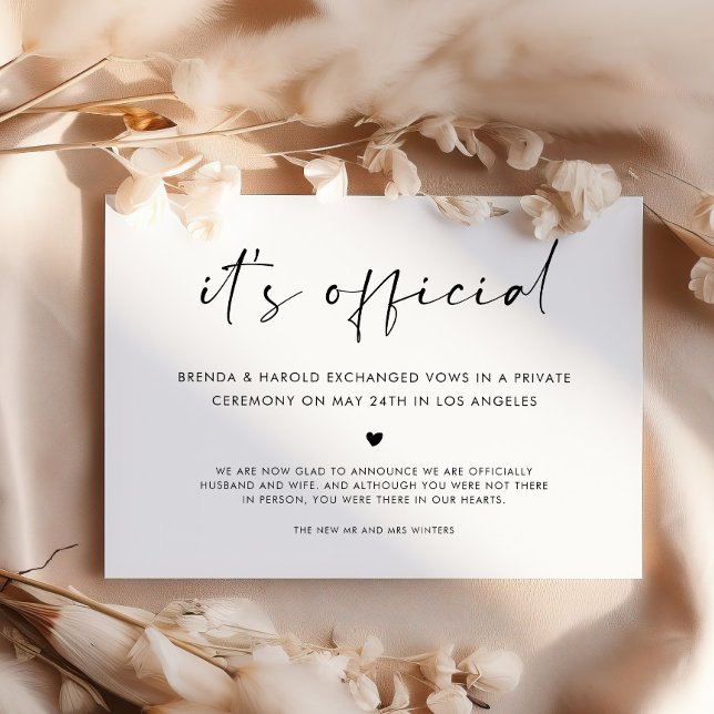 Es ist Offizielle einfache Hochzeit Ankündigung (Von Creator hochgeladen)