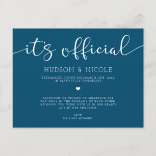 Es ist Offizielle Elopement-Hochzeit Ankündigungspostkarte
