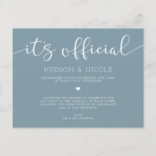 Es ist Offizielle Elopement-Hochzeit Ankündigungspostkarte