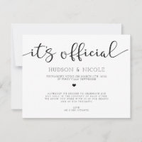 Es ist Offizielle Elopement Wedding Ankündigung Po