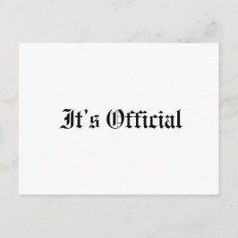 Es ist Offizielle rustikale gotische Hochzeit Ankündigungspostkarte