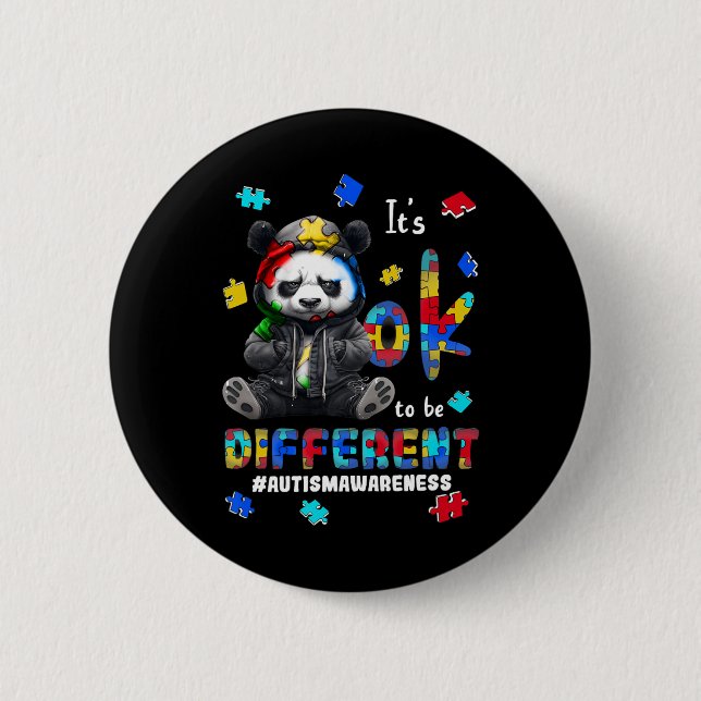 Es ist ok, anders Autismus Panda zu sein Button (Vorderseite)