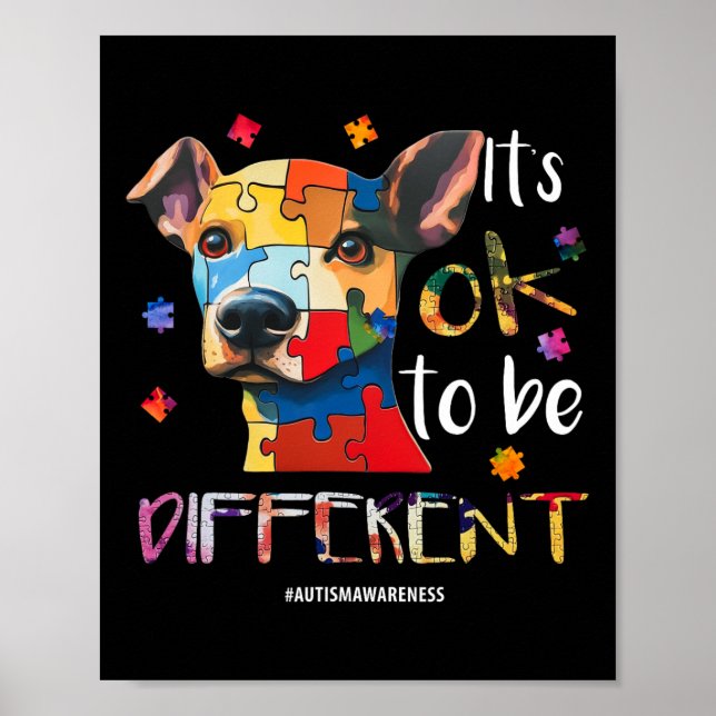 Es ist OK, anders zu sein - Autismus-Bewusstsein H Poster (Vorne)