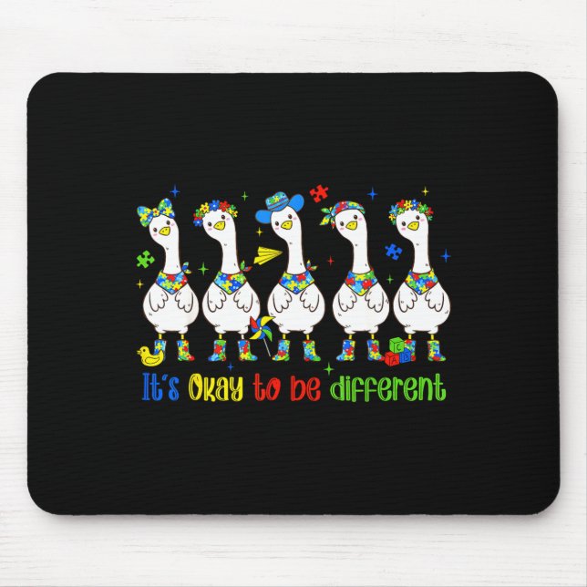Es-ist-ok anders zu sein süßer Dummkopf Autismus Mousepad (Vorne)