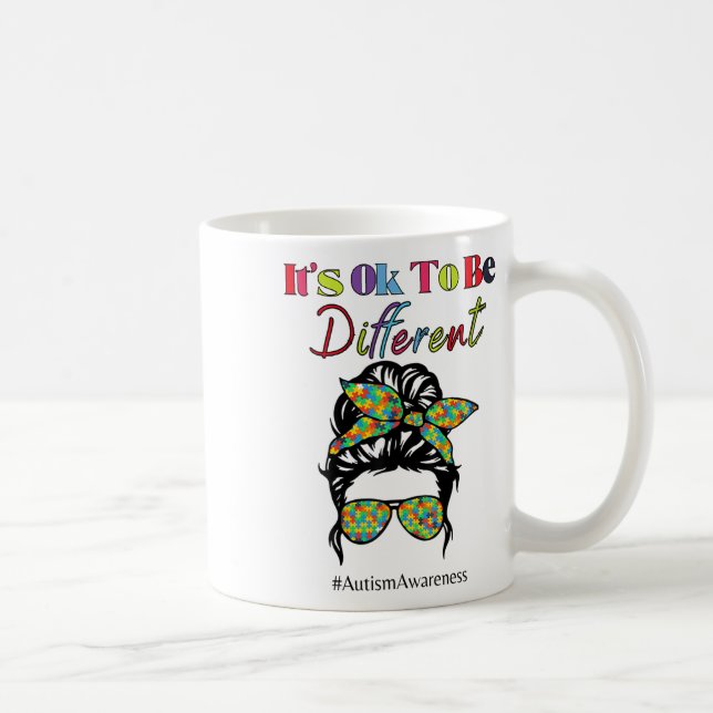 Es ist ok, ein anderes Autismus-Bewusstsein Monat  Kaffeetasse (Rechts)