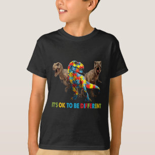 Es ist OK, ein anderes Dinosaurier-Autismus-Bewuss T-Shirt