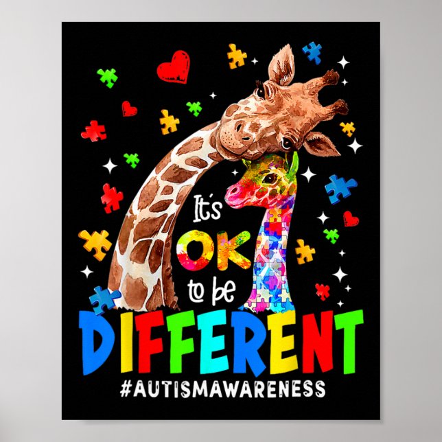 Es ist OK, eine andere Giraffe Autismus Bewusstsei Poster (Vorne)