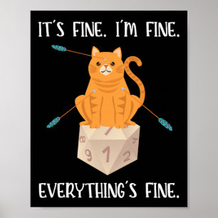 Es ist ok Rpg Spieler Katze D20 Würfel Geek  Poster