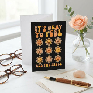 Es ist okay, all die Gefühle zu fühlen Groovy Emot Postkarte