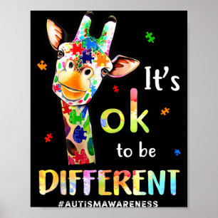 Es ist okay anders zu sein Autismus-Bewusstsein Gi Poster